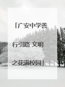 广安中学善行引路 文明之花满校园